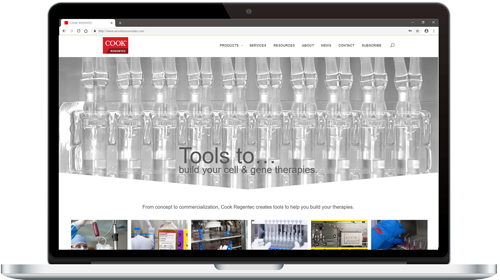 New home page for Cook Regentec