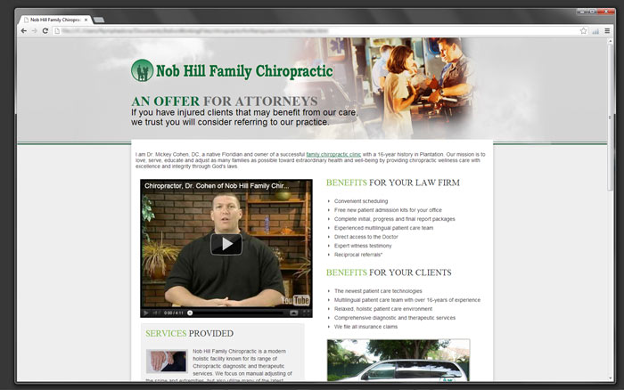 Attorney-focused landing page